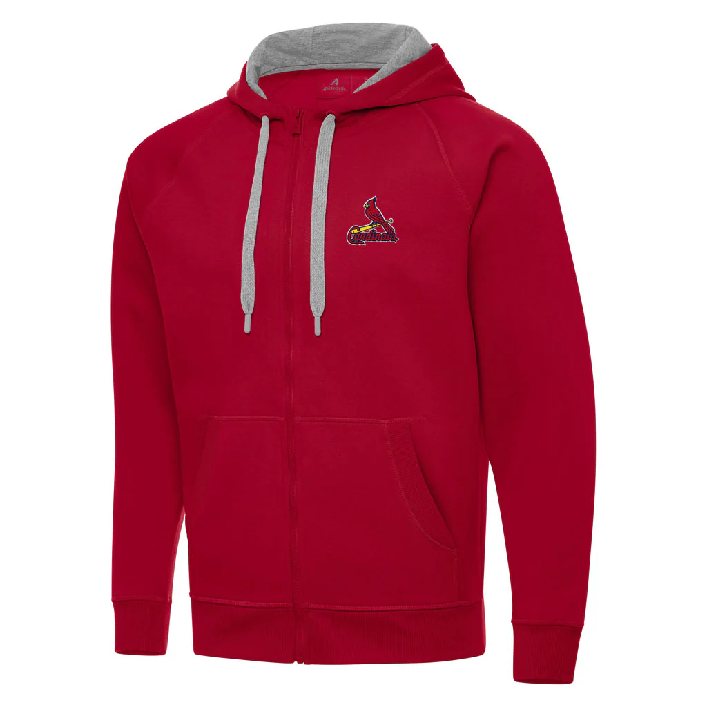 MLB St. Louis Cardinals Antigua Victory Full Zip Hoodie - Red