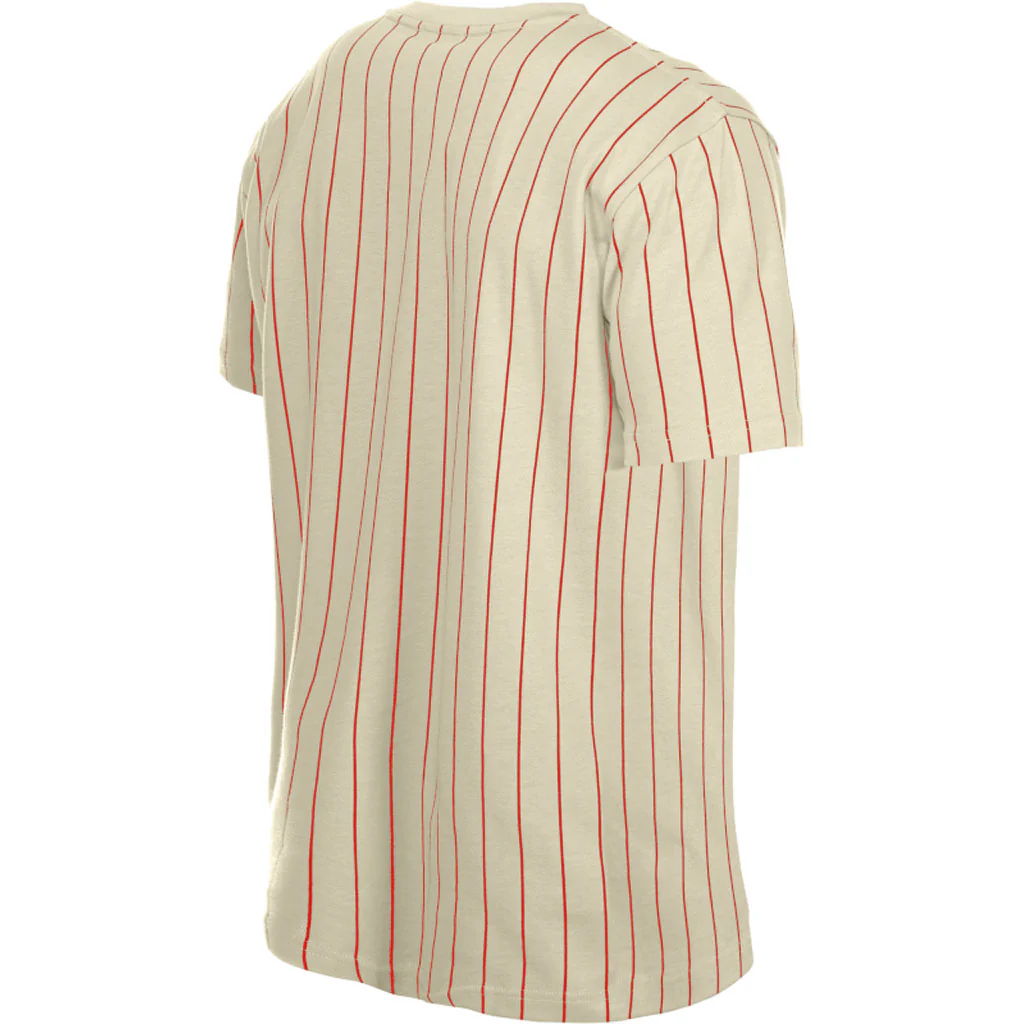 MLB St. Louis Cardinals New Era Pinstripe Jersey T-Shirt - Cream - Image 4