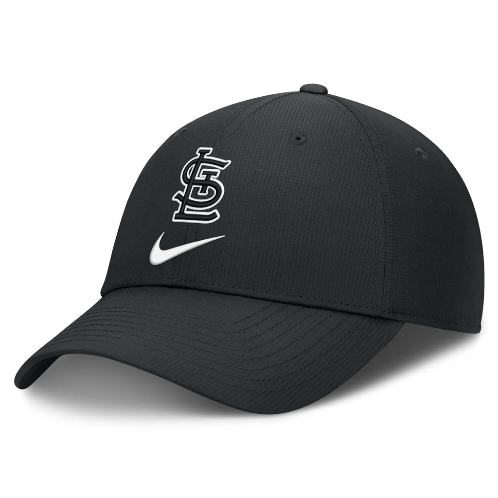 MLB St. Louis Cardinals Nike Black & White Ripstop Structured Adjustable Hat - Black