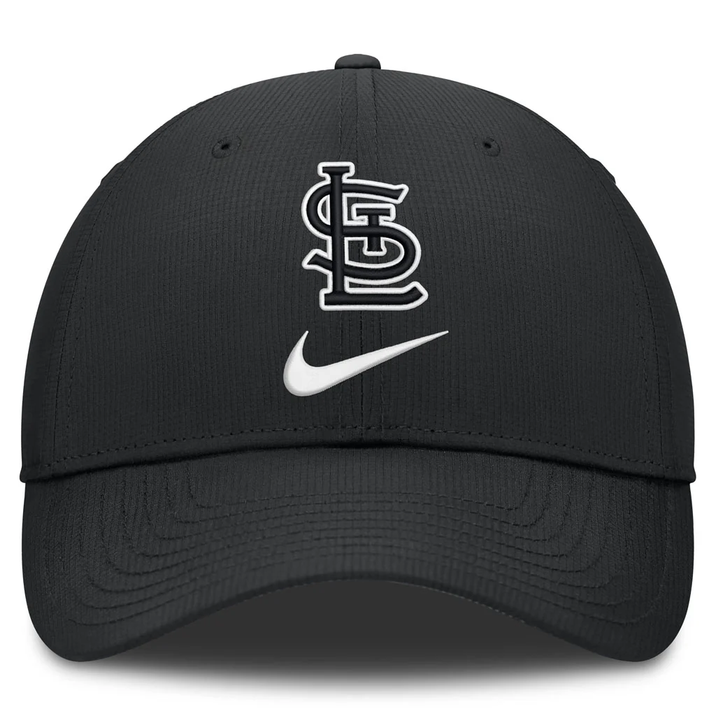 MLB St. Louis Cardinals Nike Black & White Ripstop Structured Adjustable Hat - Black - Image 2