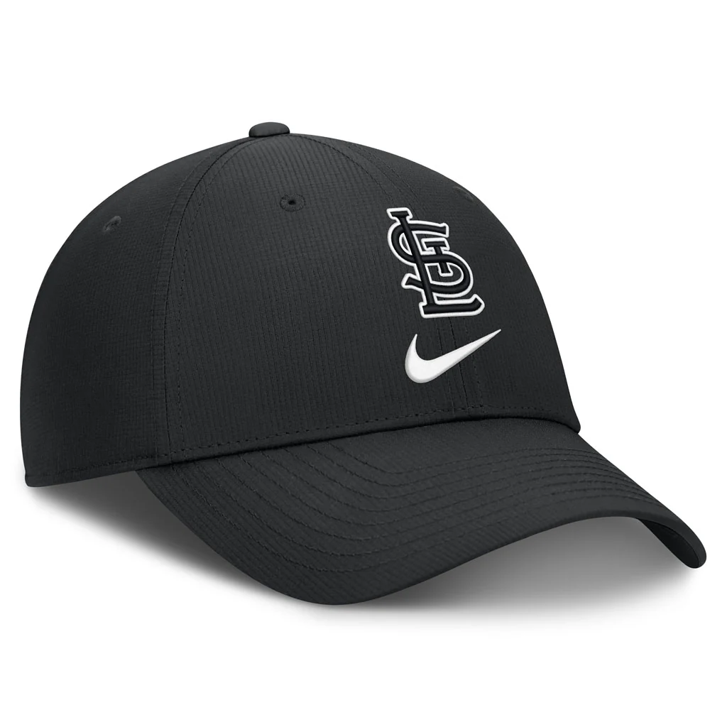 MLB St. Louis Cardinals Nike Black & White Ripstop Structured Adjustable Hat - Black - Image 3