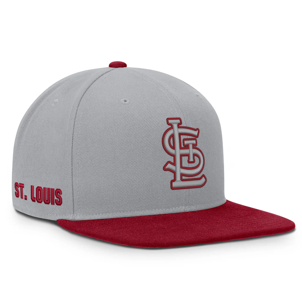MLB St. Louis Cardinals Nike Two-Tone Primetime Pro Snapback Hat - Graphite - Image 2