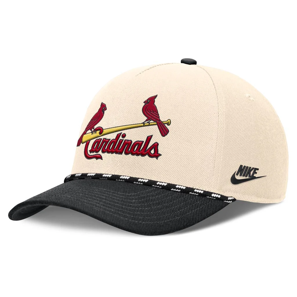 MLB St. Louis Cardinals Nike Two-Tone Rise Script Snapback Hat - Cream