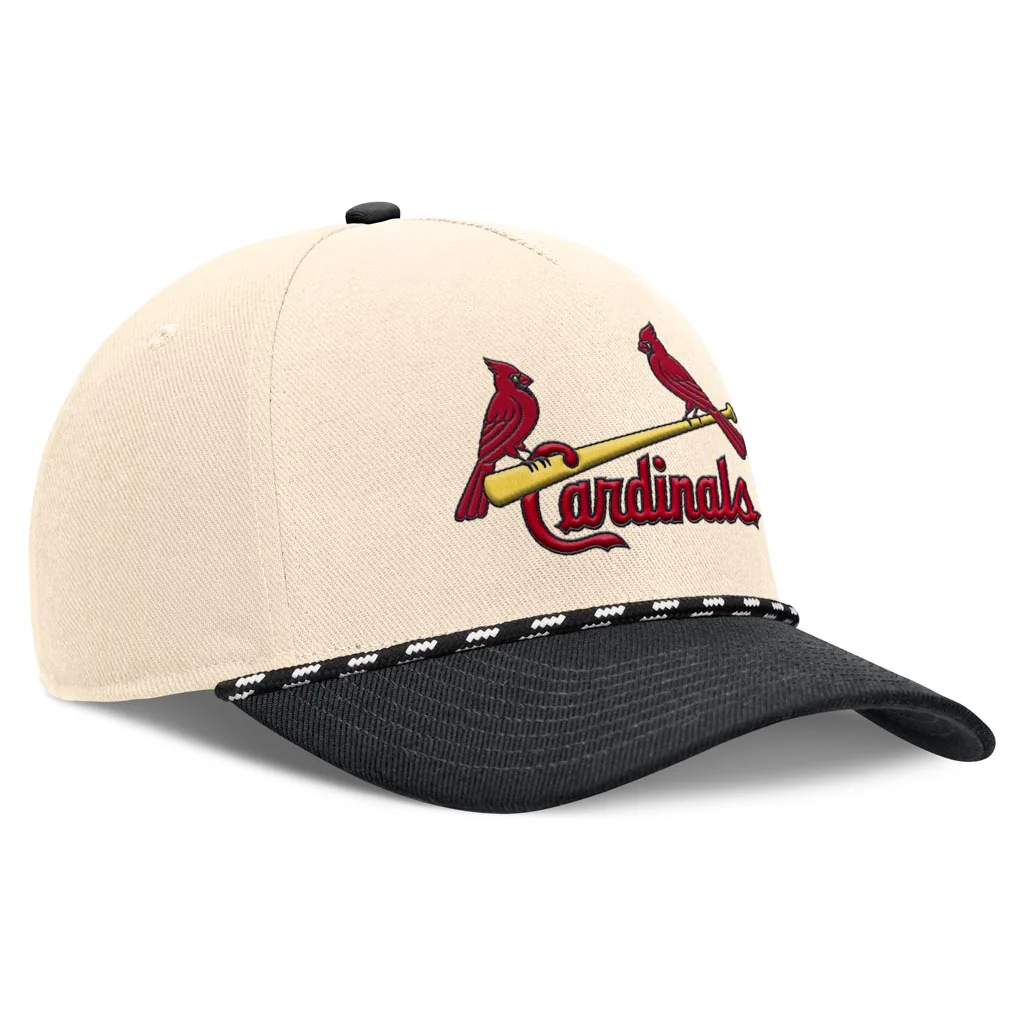 MLB St. Louis Cardinals Nike Two-Tone Rise Script Snapback Hat - Cream - Image 2
