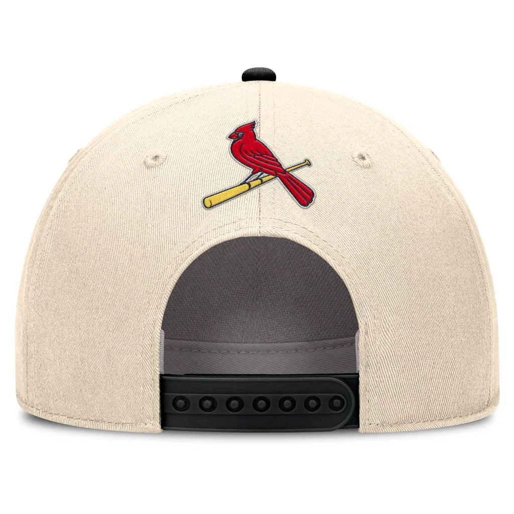 MLB St. Louis Cardinals Nike Two-Tone Rise Script Snapback Hat - Cream - Image 4