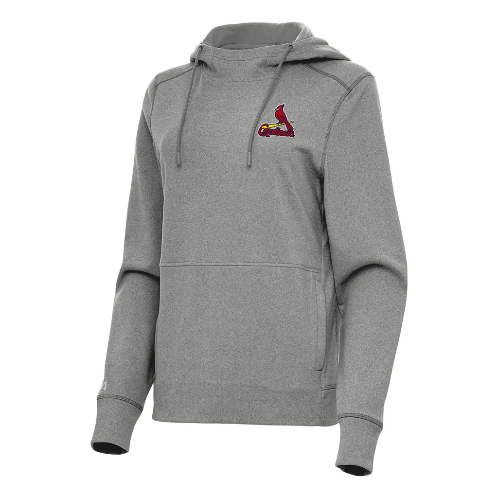 MLB St. Louis Cardinals Women's Antigua Justice Pullover Hoodie - Heather black