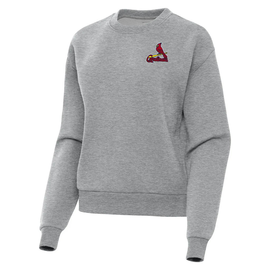 MLB St. Louis Cardinals Women's Antigua Victory Crewneck Sweater - Heather gray