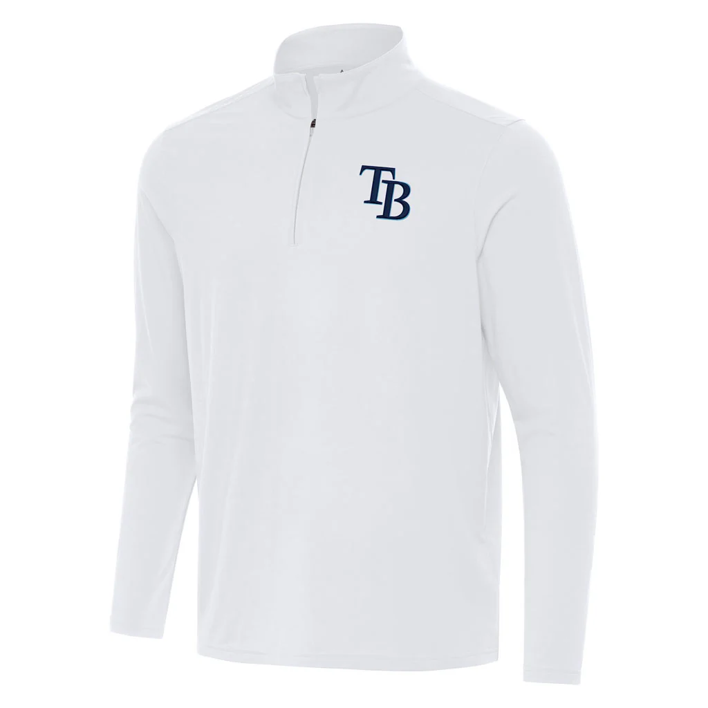 MLB Tampa Bay Rays Antigua Intent 1/4 Zip Pullover Jacket - White