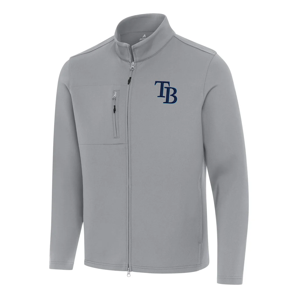MLB Tampa Bay Rays Antigua Objection DBP Full Zip Jacket - Gray