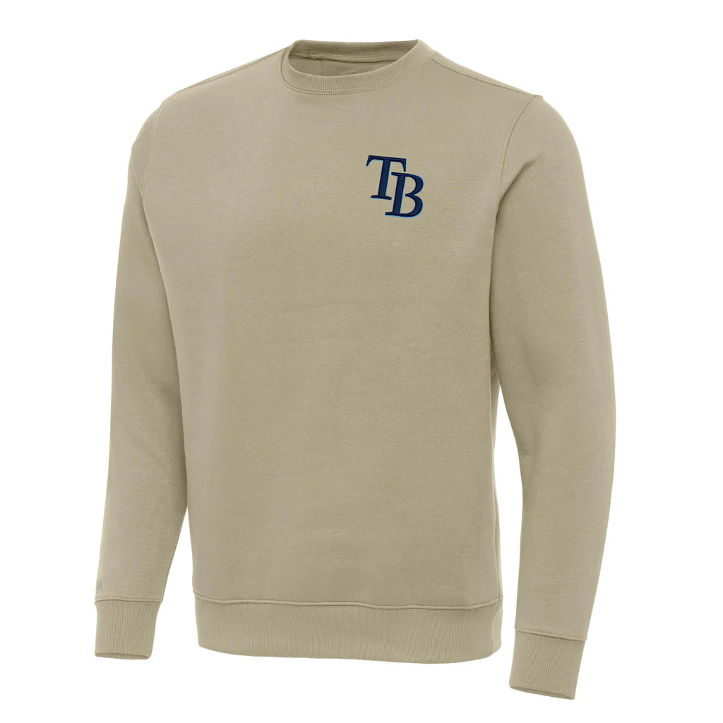 MLB Tampa Bay Rays Antigua Victory Crewneck Sweater - Khaki