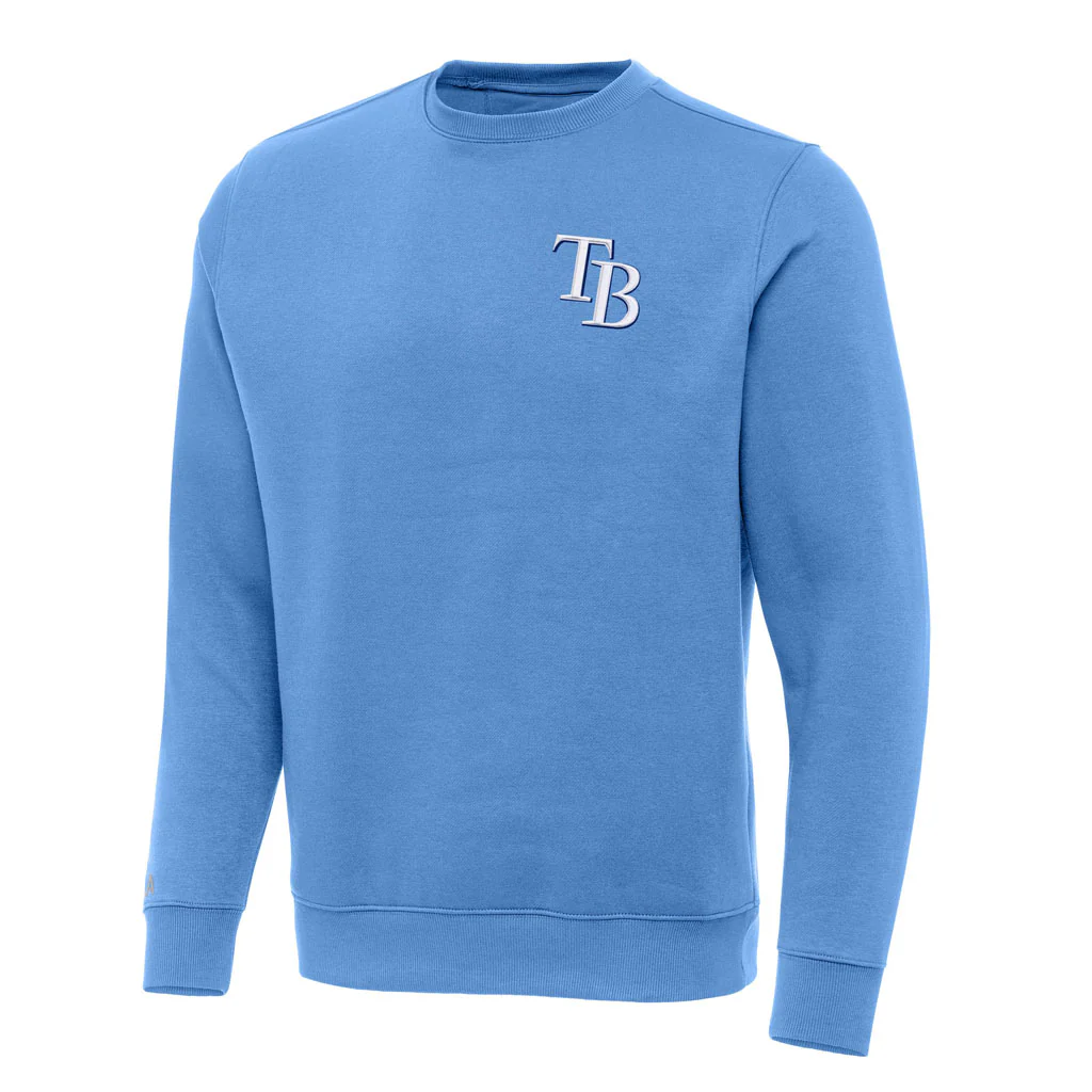 MLB Tampa Bay Rays Antigua Victory Crewneck Sweater - Light blue