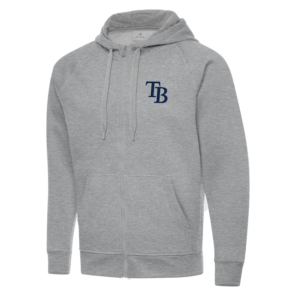 MLB Tampa Bay Rays Antigua Victory Full Zip Hoodie - Heather gray