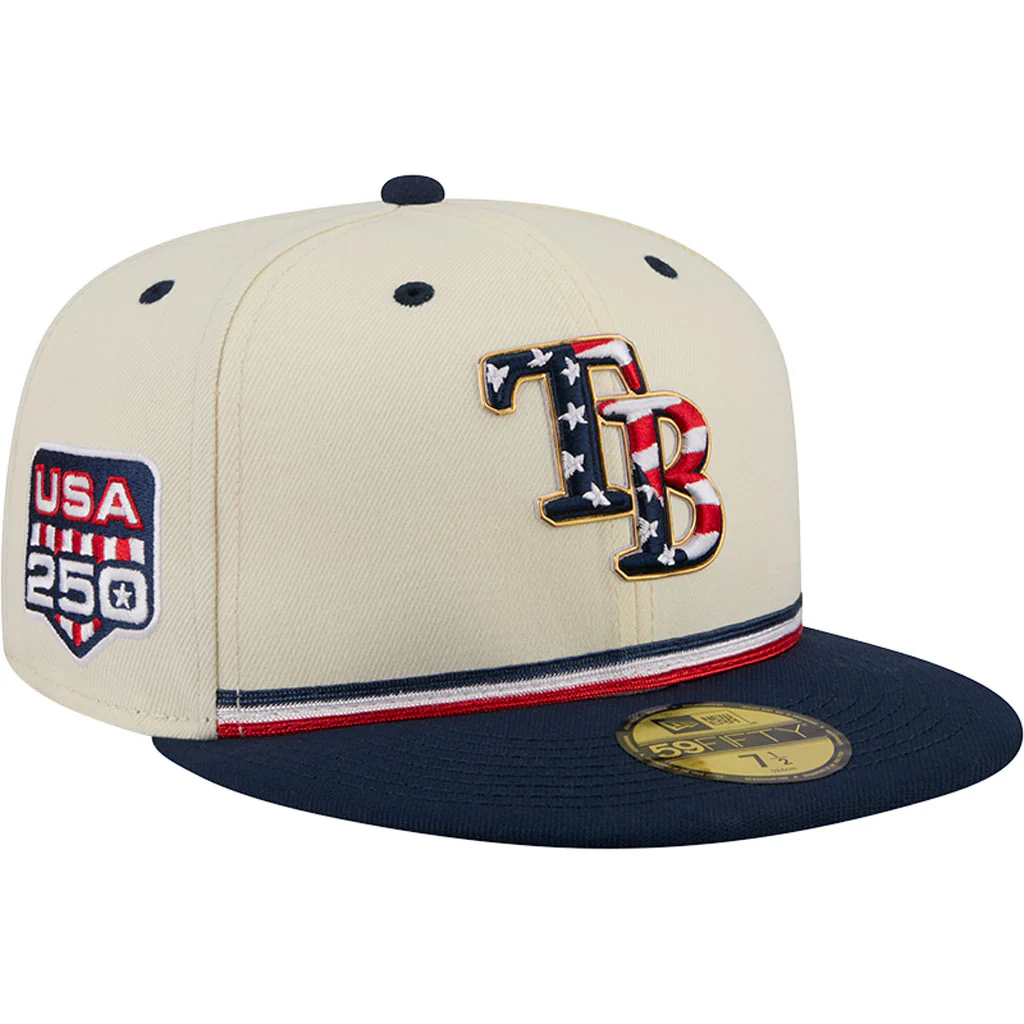 MLB Tampa Bay Rays New Era 2026 4th of July 59FIFTY Fitted Hat - Cream - Image 2