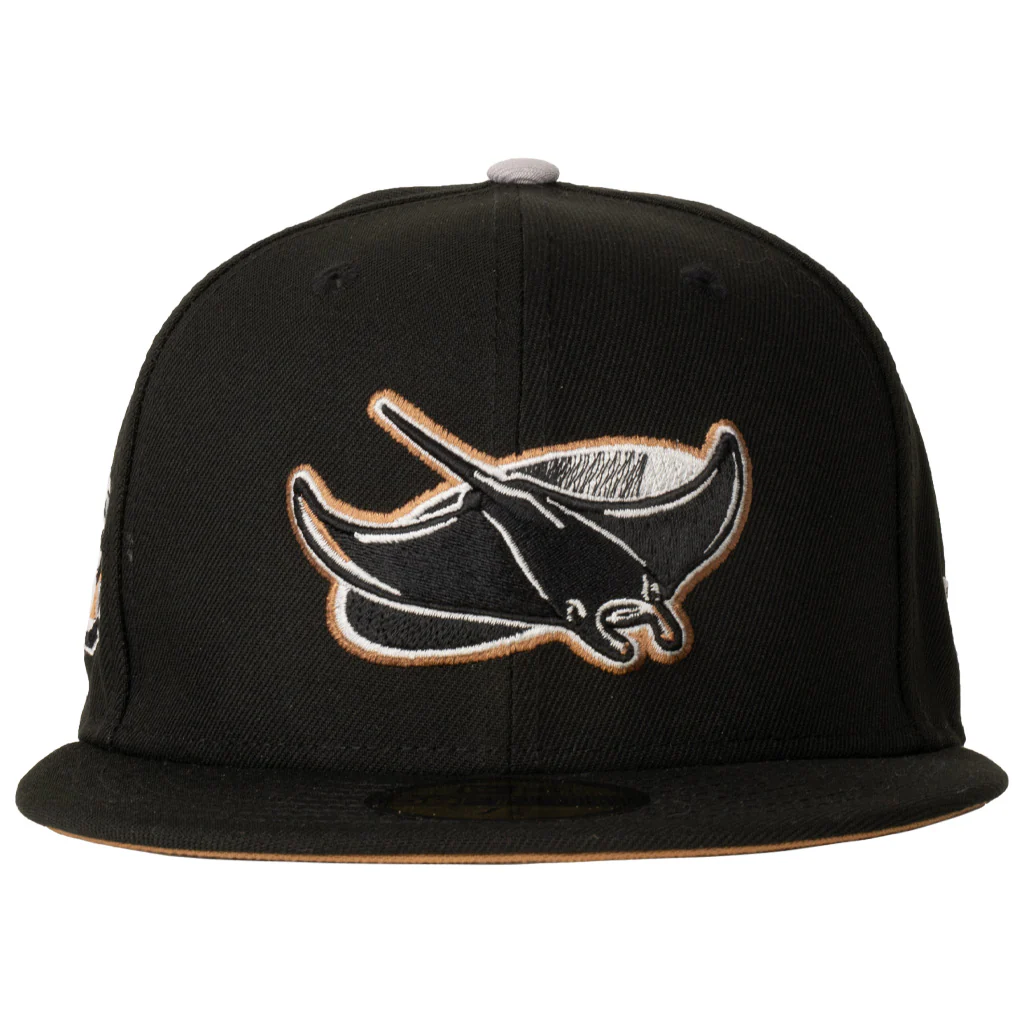 MLB Tampa Bay Rays New Era Gray Outline Logo 59FIFTY Fitted Hat - Black - Image 3