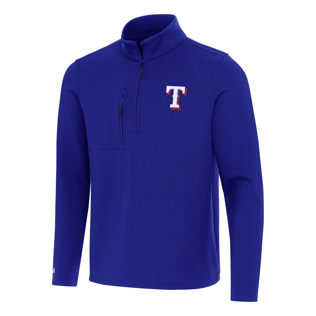 MLB Texas Rangers Antigua Insider 1/4 Zip Pullover Jacket - Blue