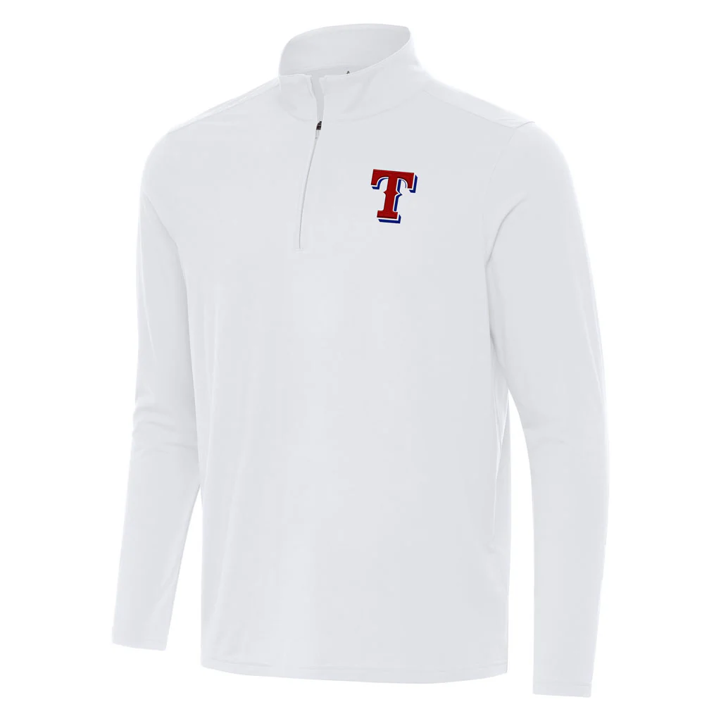 MLB Texas Rangers Antigua Intent 1/4 Zip Pullover Jacket - White