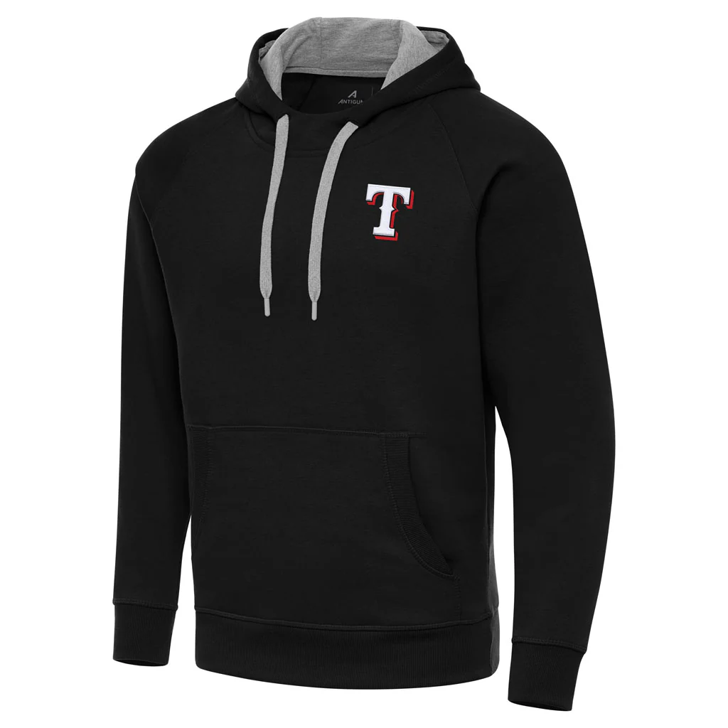 MLB Texas Rangers Antigua Victory Pullover Hoodie - Black
