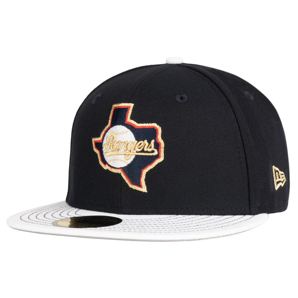 MLB Texas Rangers New Era Gold Medal 59FIFTY Fitted Hat - Navy - Image 2