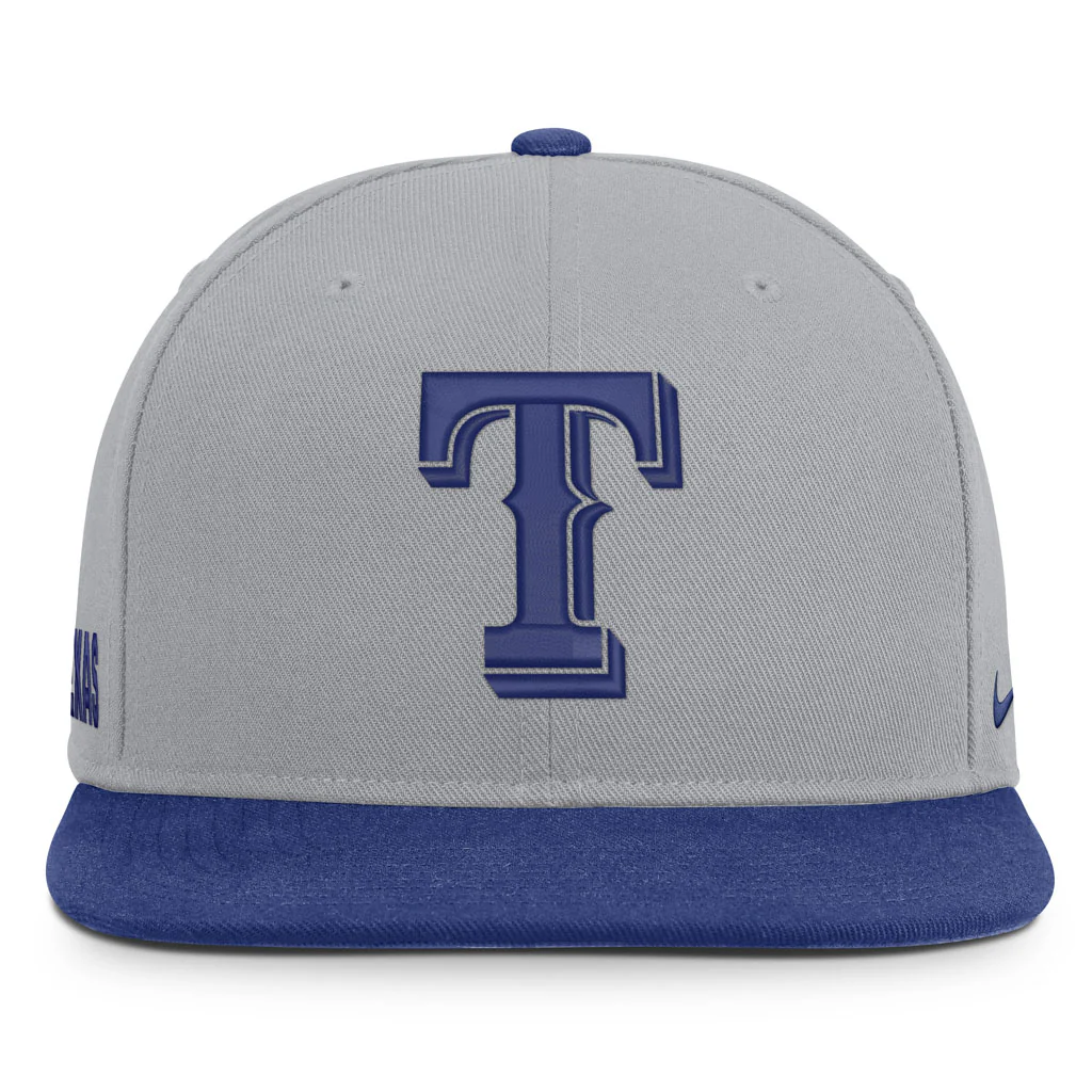 MLB Texas Rangers Nike Two-Tone Primetime Pro Snapback Hat - Graphite - Image 3