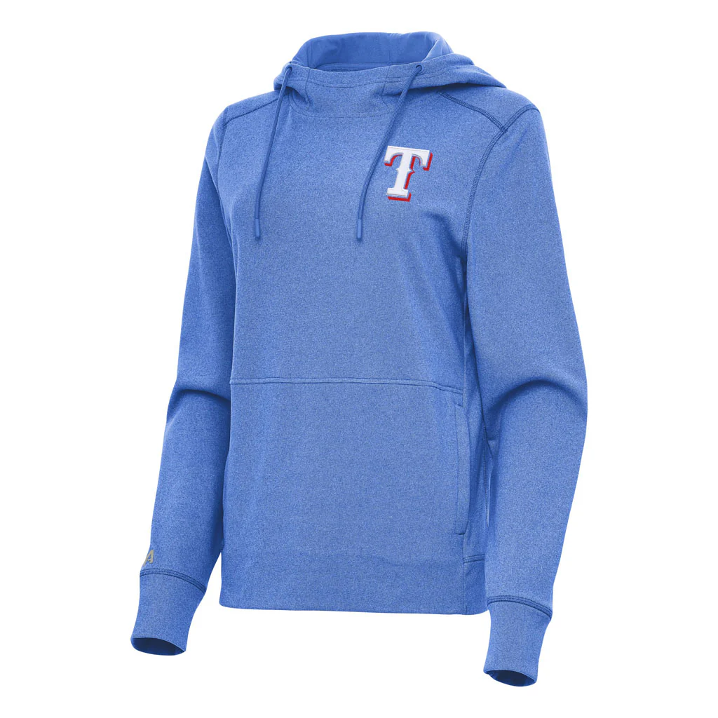MLB Texas Rangers Women's Antigua Justice Pullover Hoodie - Blue