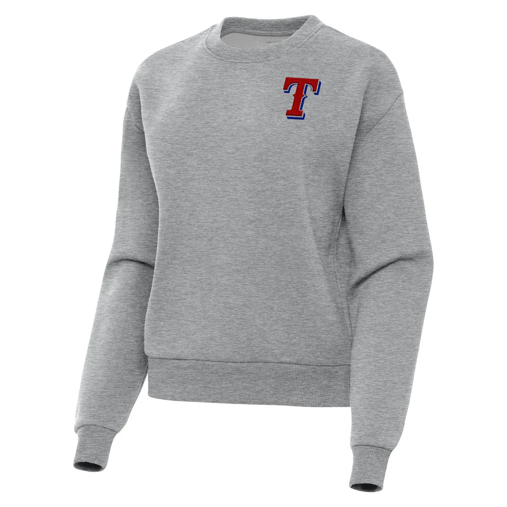MLB Texas Rangers Women's Antigua Victory Crewneck Sweater - Heather gray