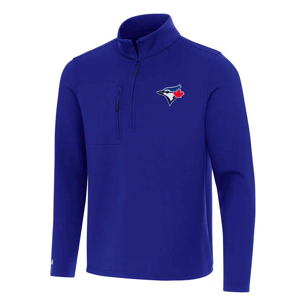 MLB Toronto Blue Jays Antigua Insider 1/4 Zip Pullover Jacket - Blue