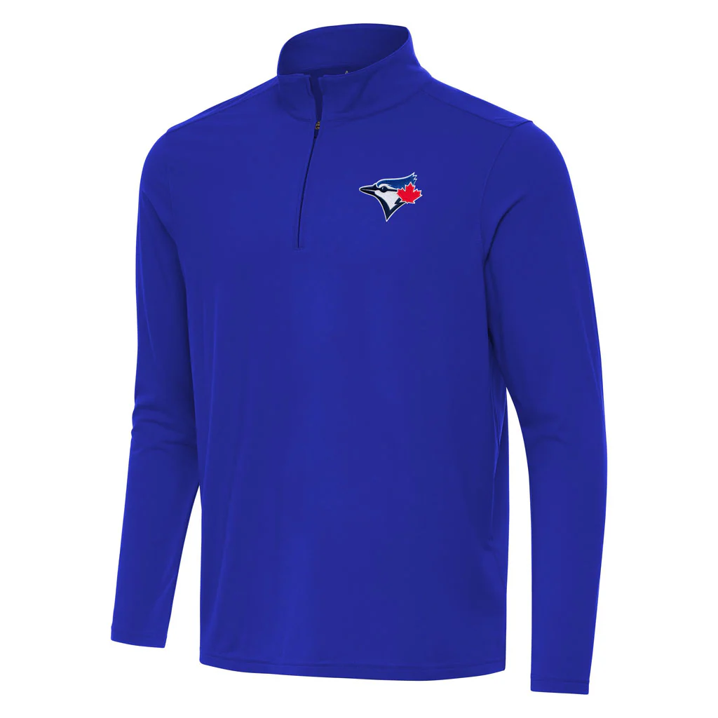 MLB Toronto Blue Jays Antigua Intent 1/4 Zip Pullover Jacket - Blue