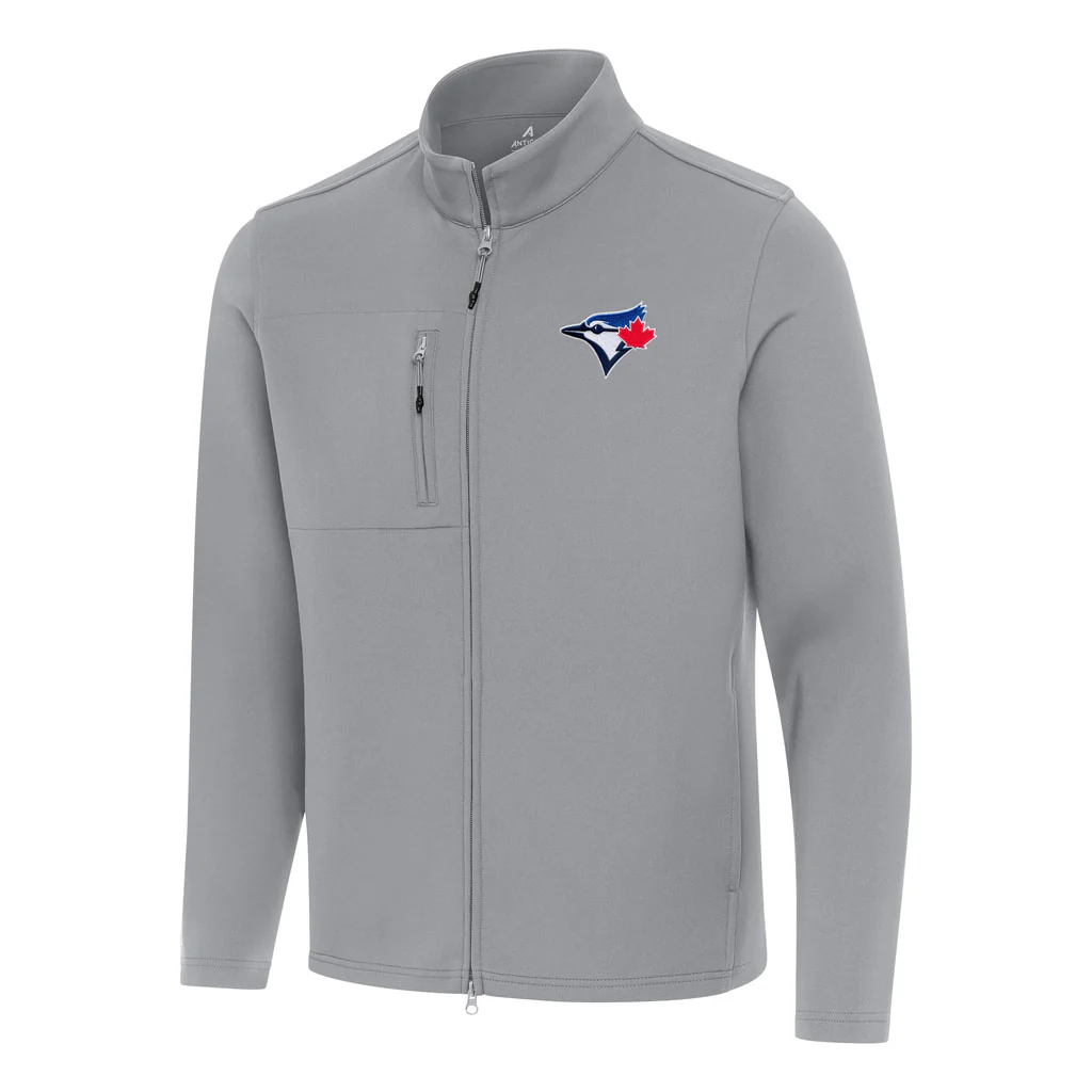 MLB Toronto Blue Jays Antigua Objection DBP Full Zip Jacket - Gray