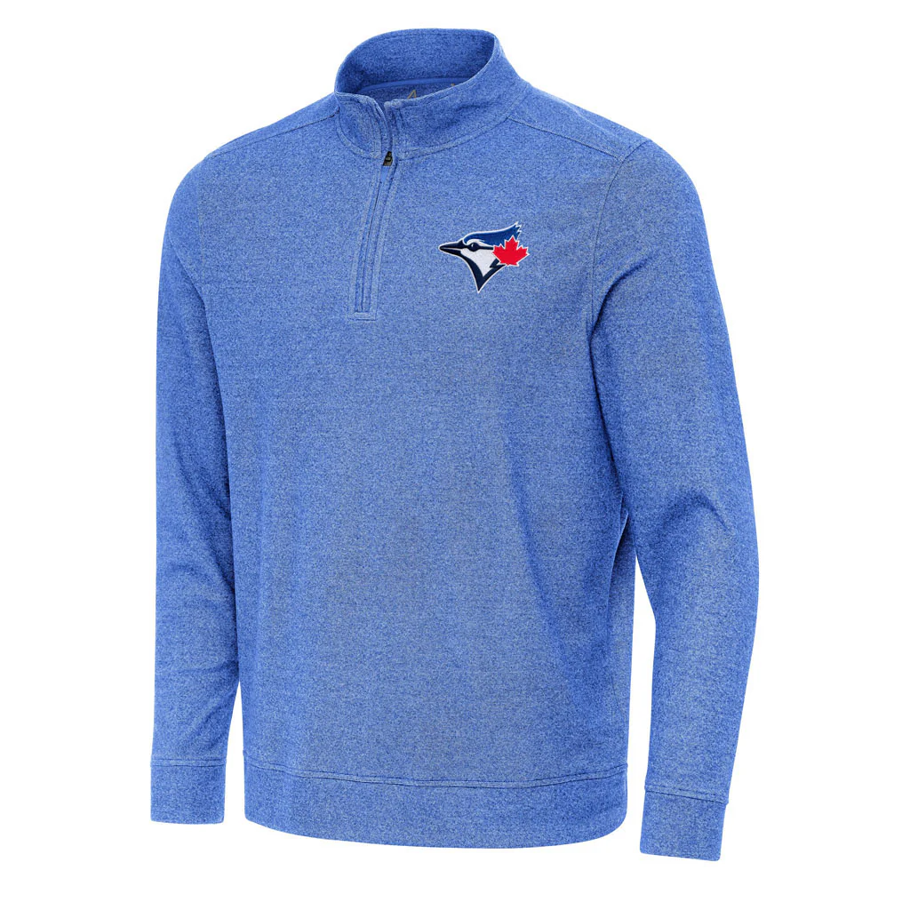 MLB Toronto Blue Jays Antigua Subtle 1/4 Zip Pullover Jacket - Blue
