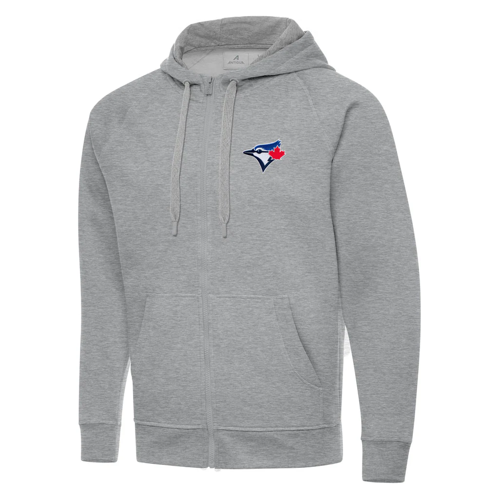 MLB Toronto Blue Jays Antigua Victory Full Zip Hoodie - Heather gray