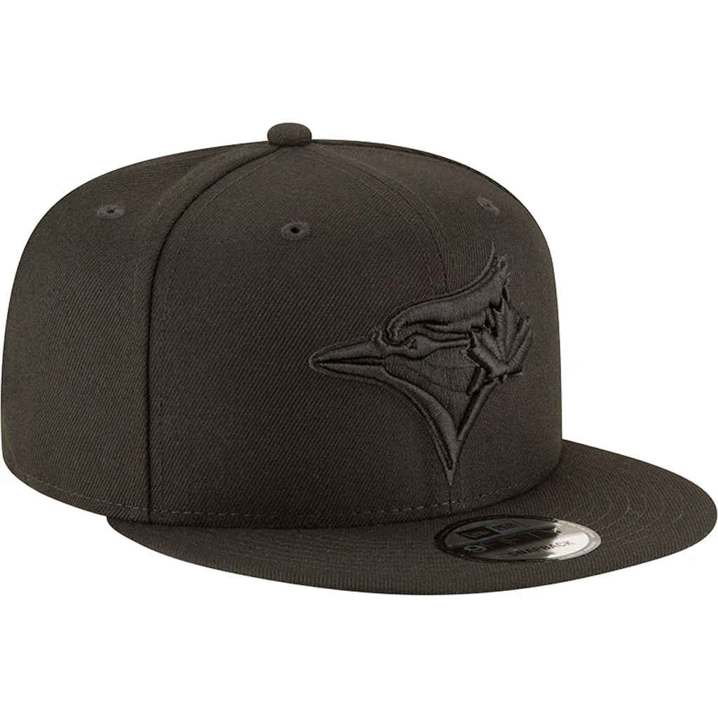 MLB Toronto Blue Jays New Era Black on Black 9FIFTY Snapback Hat - Black - Image 2