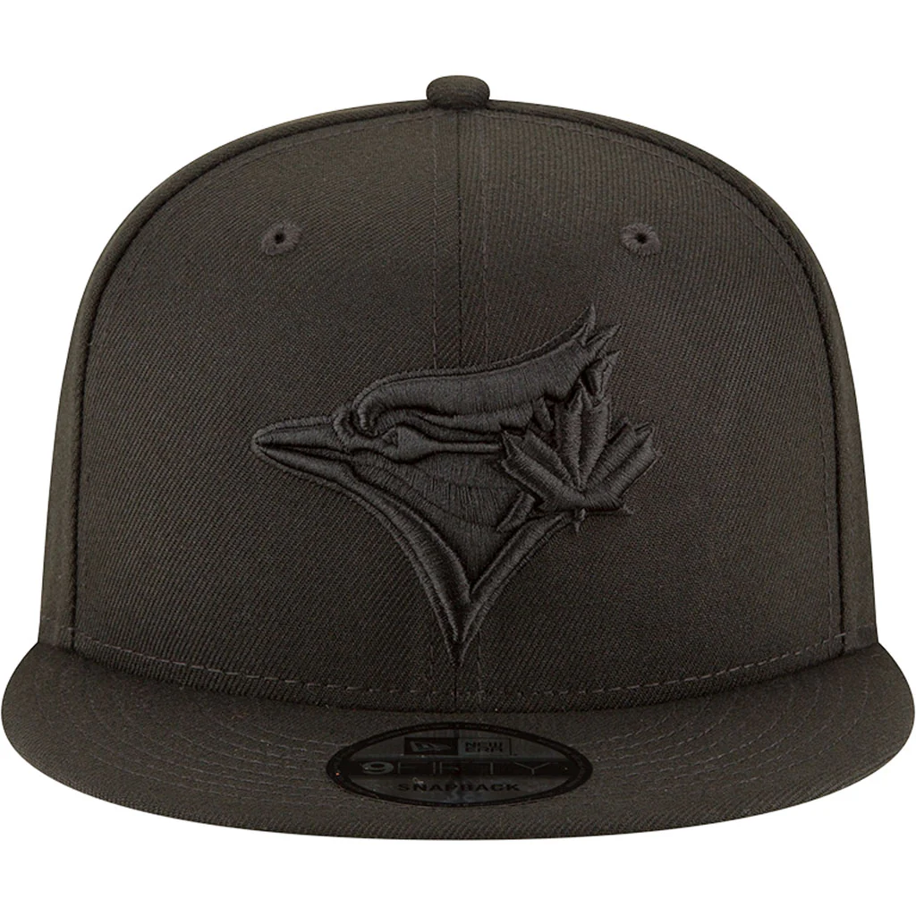 MLB Toronto Blue Jays New Era Black on Black 9FIFTY Snapback Hat - Black - Image 3