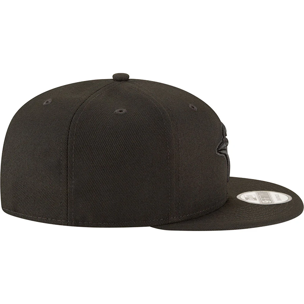 MLB Toronto Blue Jays New Era Black on Black 9FIFTY Snapback Hat - Black - Image 5