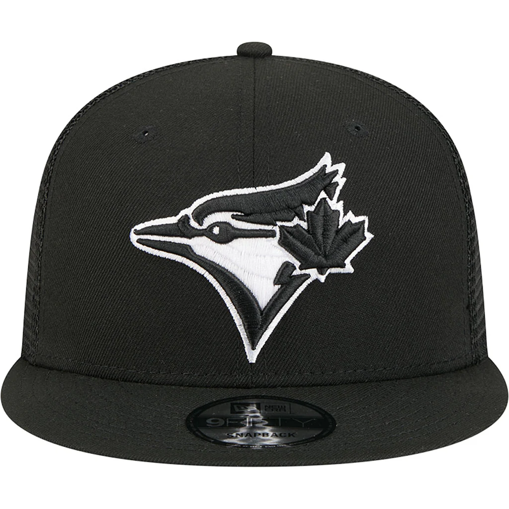 MLB Toronto Blue Jays New Era Black & White Trucker 9FIFTY Snapback Hat - Black - Image 3