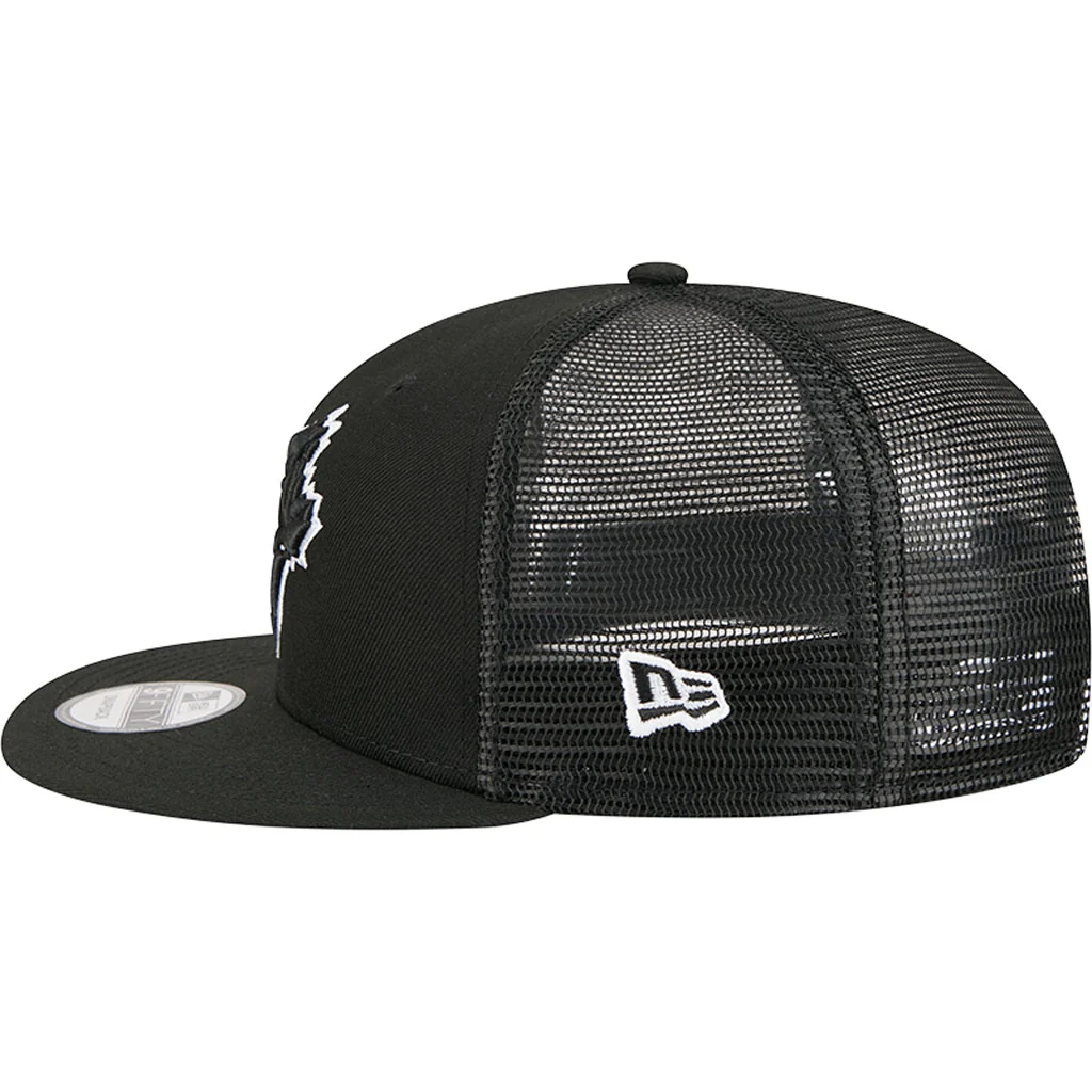 MLB Toronto Blue Jays New Era Black & White Trucker 9FIFTY Snapback Hat - Black - Image 4