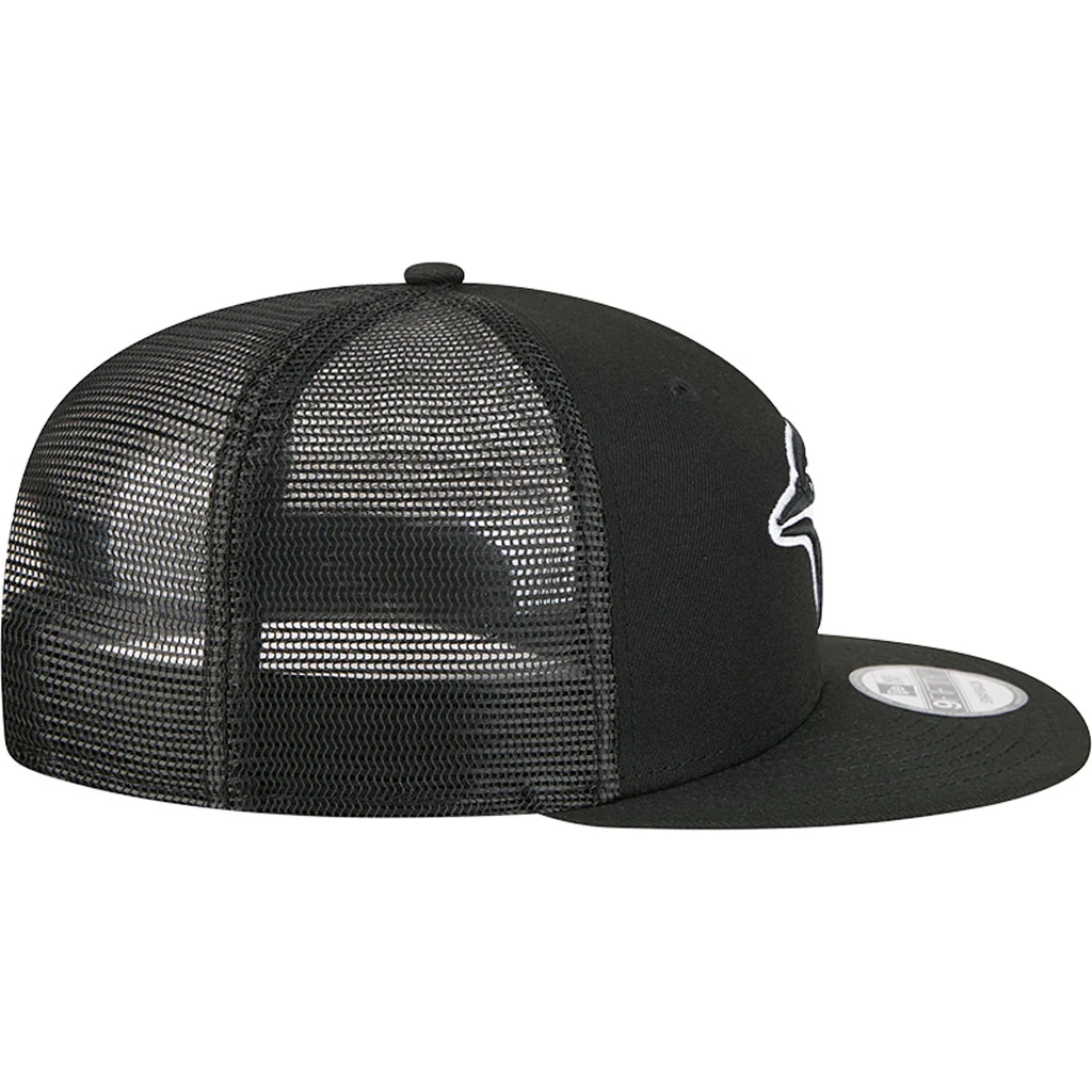 MLB Toronto Blue Jays New Era Black & White Trucker 9FIFTY Snapback Hat - Black - Image 5