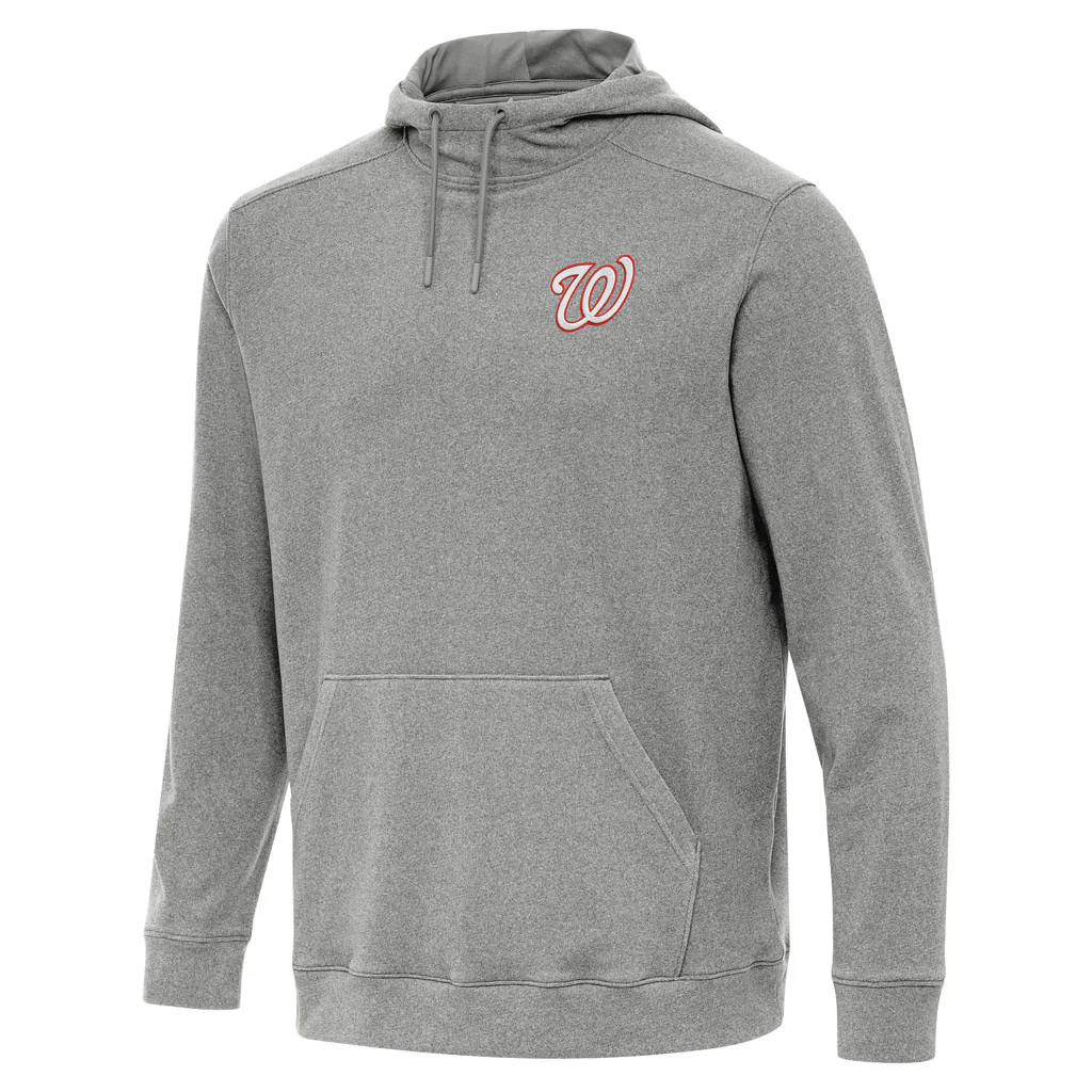 MLB Washington Nationals Antigua Cloud Pullover Hoodie - Heather black
