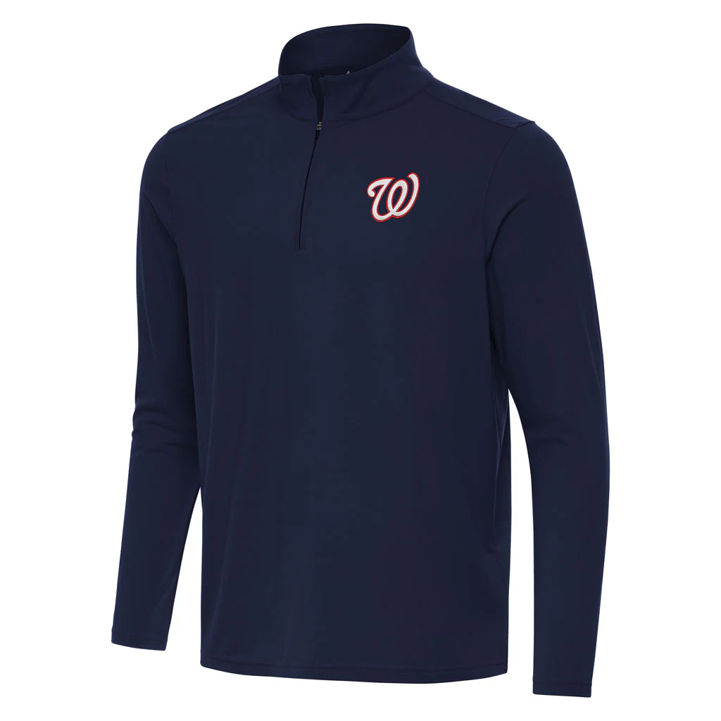 MLB Washington Nationals Antigua Intent 1/4 Zip Pullover Jacket - Navy