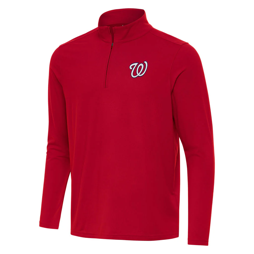 MLB Washington Nationals Antigua Intent 1/4 Zip Pullover Jacket - Red