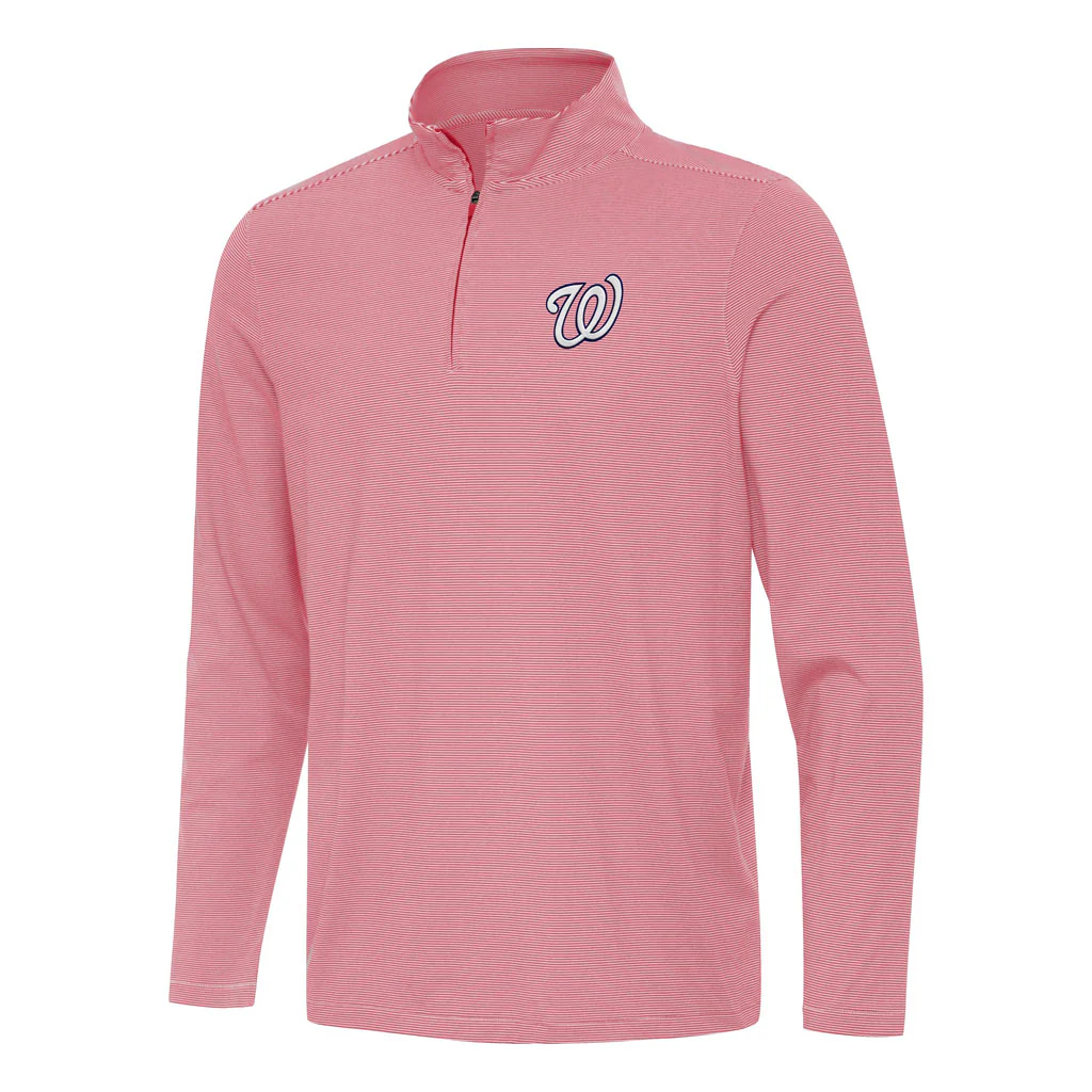 MLB Washington Nationals Antigua Twine 1/4 Zip Pullover Jacket - Red