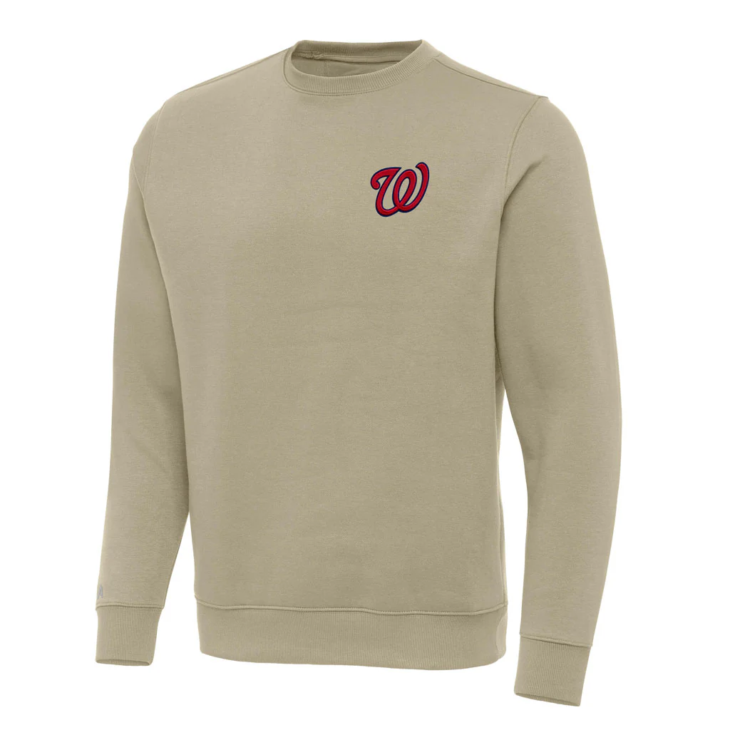 MLB Washington Nationals Antigua Victory Crewneck Sweater - Khaki