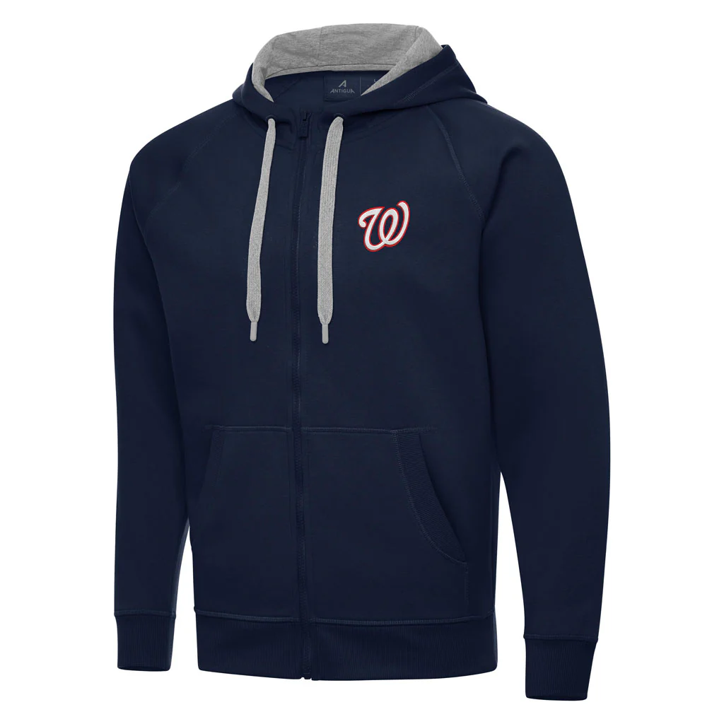 MLB Washington Nationals Antigua Victory Full Zip Hoodie - Navy