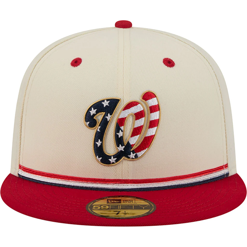 MLB Washington Nationals New Era 2026 4th of July 59FIFTY Fitted Hat - Cream - Image 3