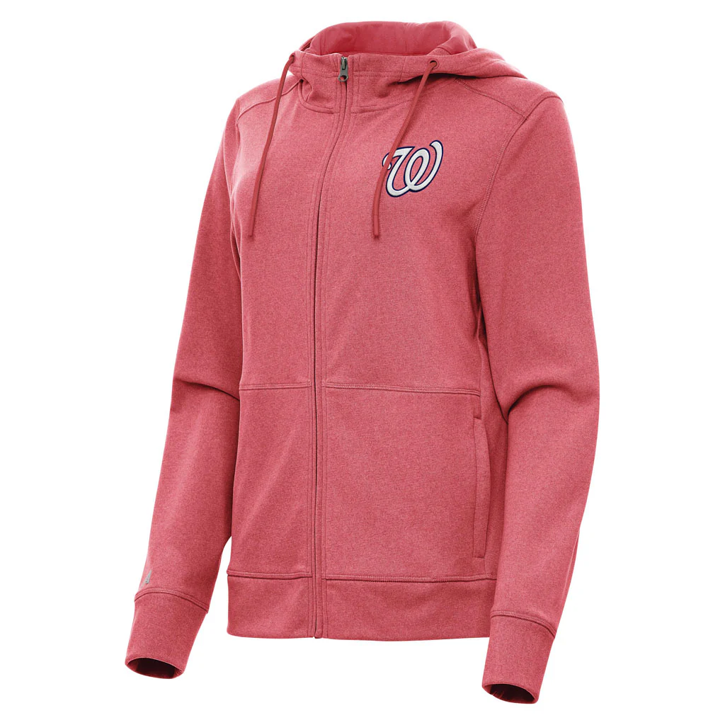 MLB Washington Nationals Women's Antigua Seeker Full Zip Hoodie - Red