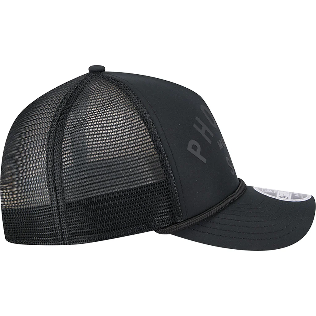 NBA Phoenix Suns New Era Minimalist 9FORTY M-Crown Snapback Trucker Hat - Black - Image 6