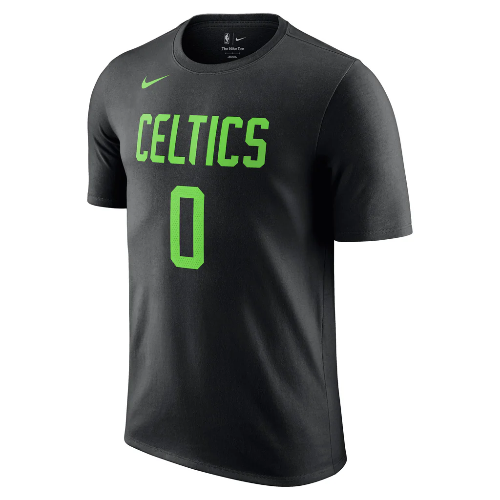 NBA Boston Celtics Jayson Tatum City Edition 2025 Name & Number T-Shirt - Black - Image 2