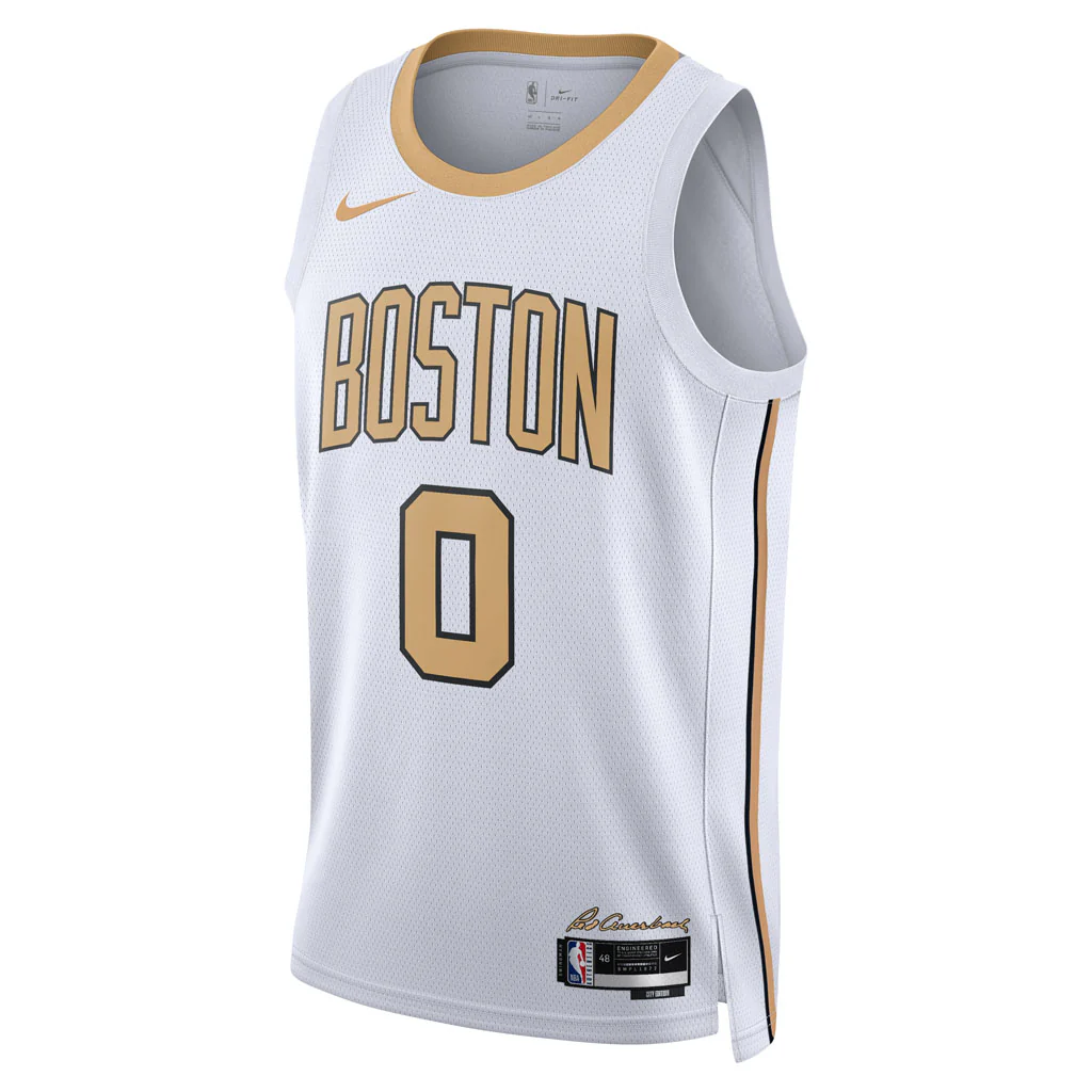NBA Boston Celtics Jayson Tatum Nike 2025-26 City Edition Swingman Jersey - White - Image 2