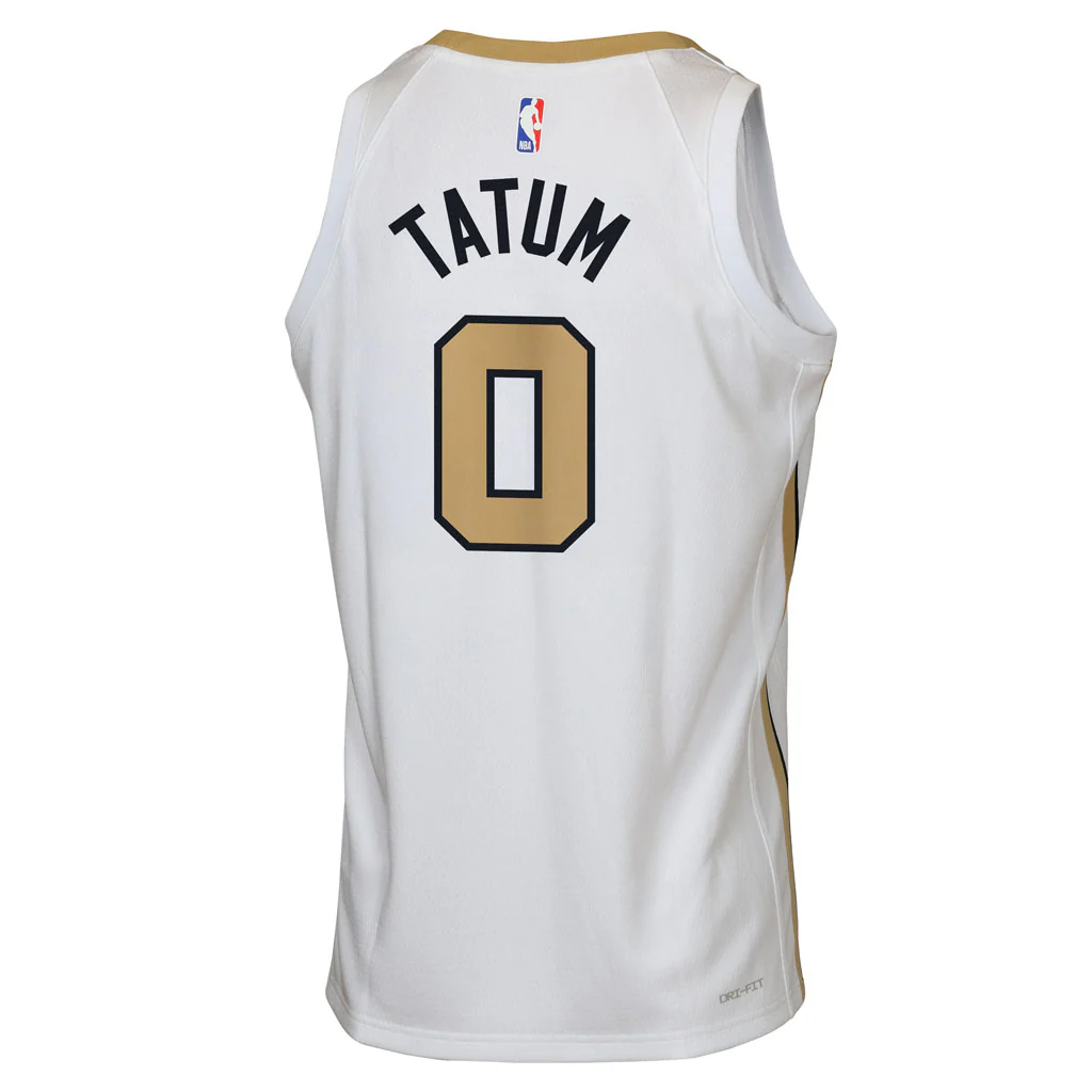 NBA Boston Celtics Jayson Tatum Youth Nike 2025-26 City Edition Swingman Jersey - White - Image 3