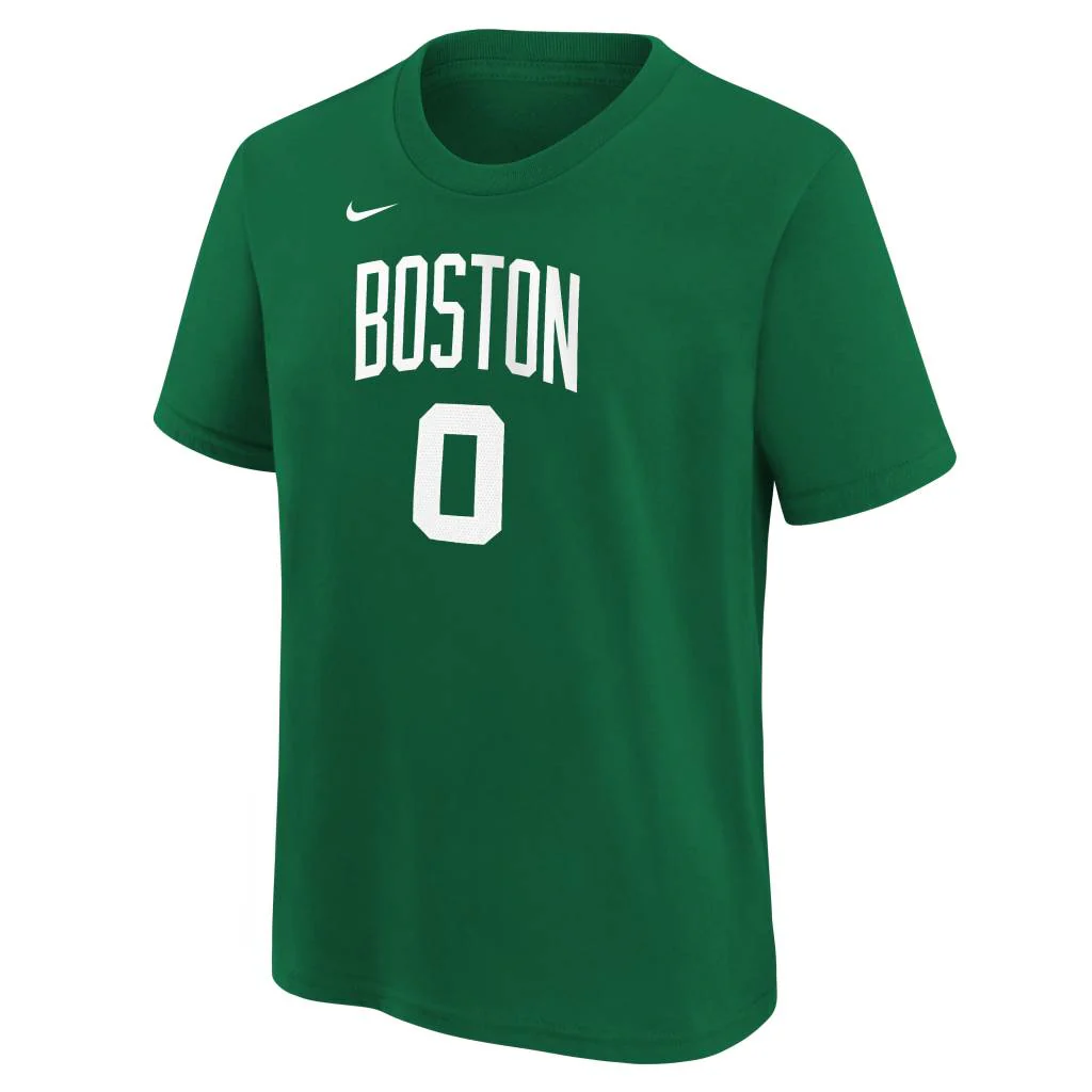 NBA Boston Celtics Jayson Tatum Youth Nike Icon Name & Number T-Shirt - Green - Image 2