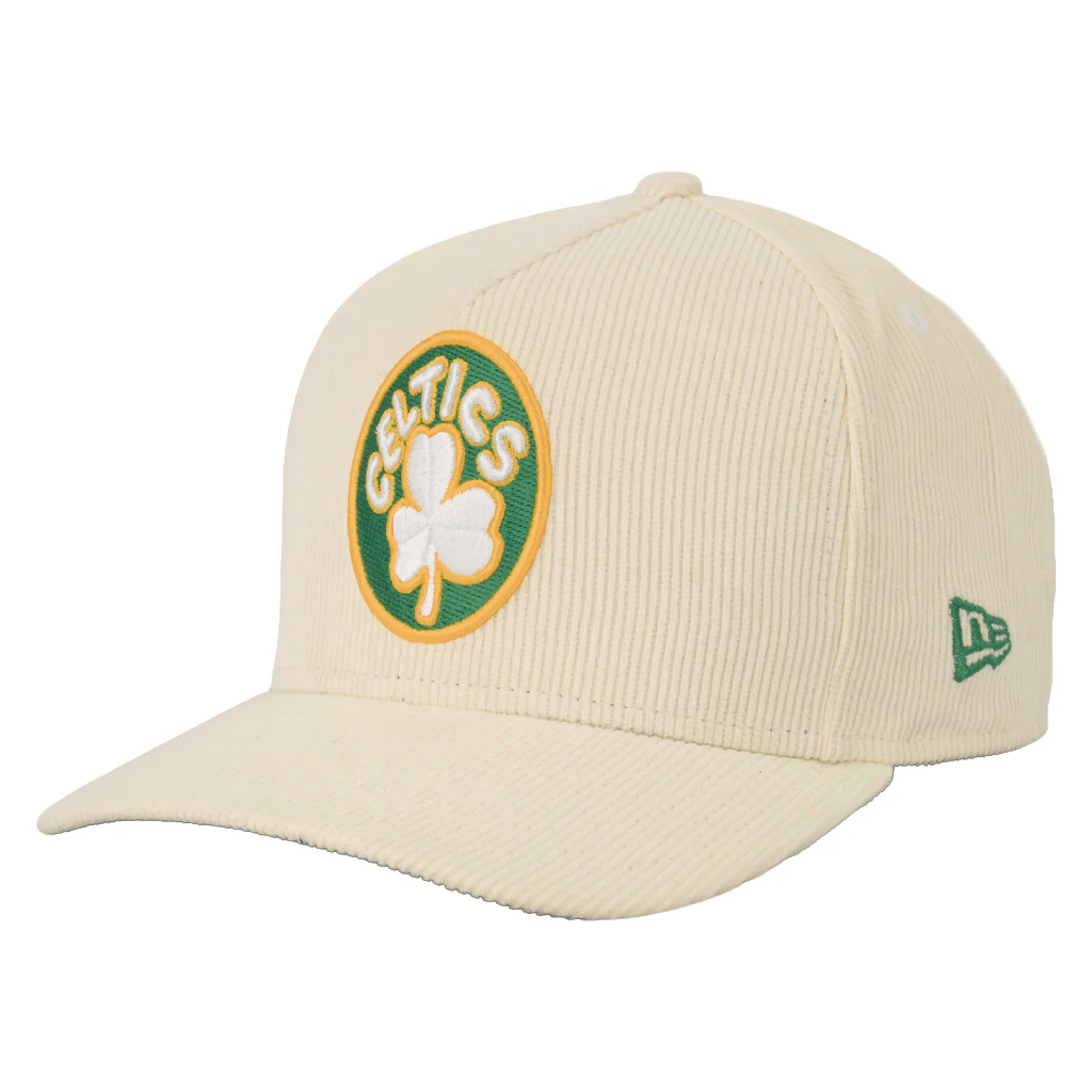 NBA Boston Celtics New Era All Corduroy 9FIFTY A-Frame Snapback Hat - Cream